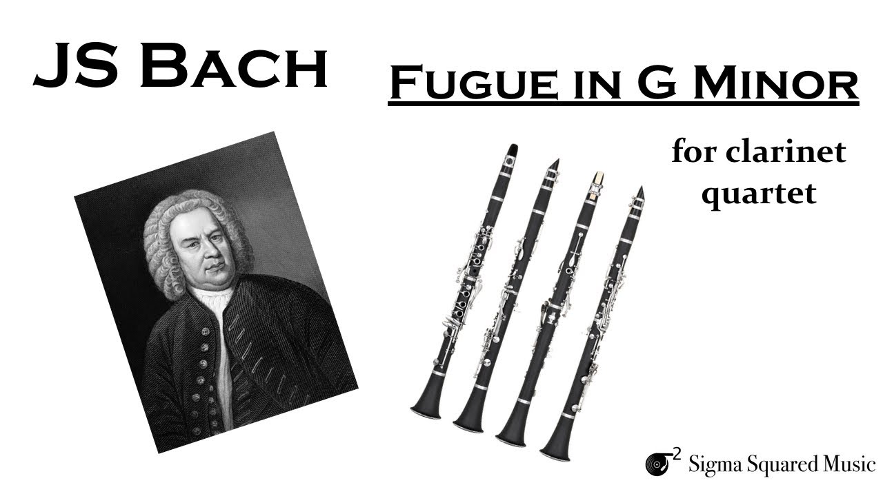 JS Bach - Little Fugue in G Minor for Clarinet Quartet - Score Video