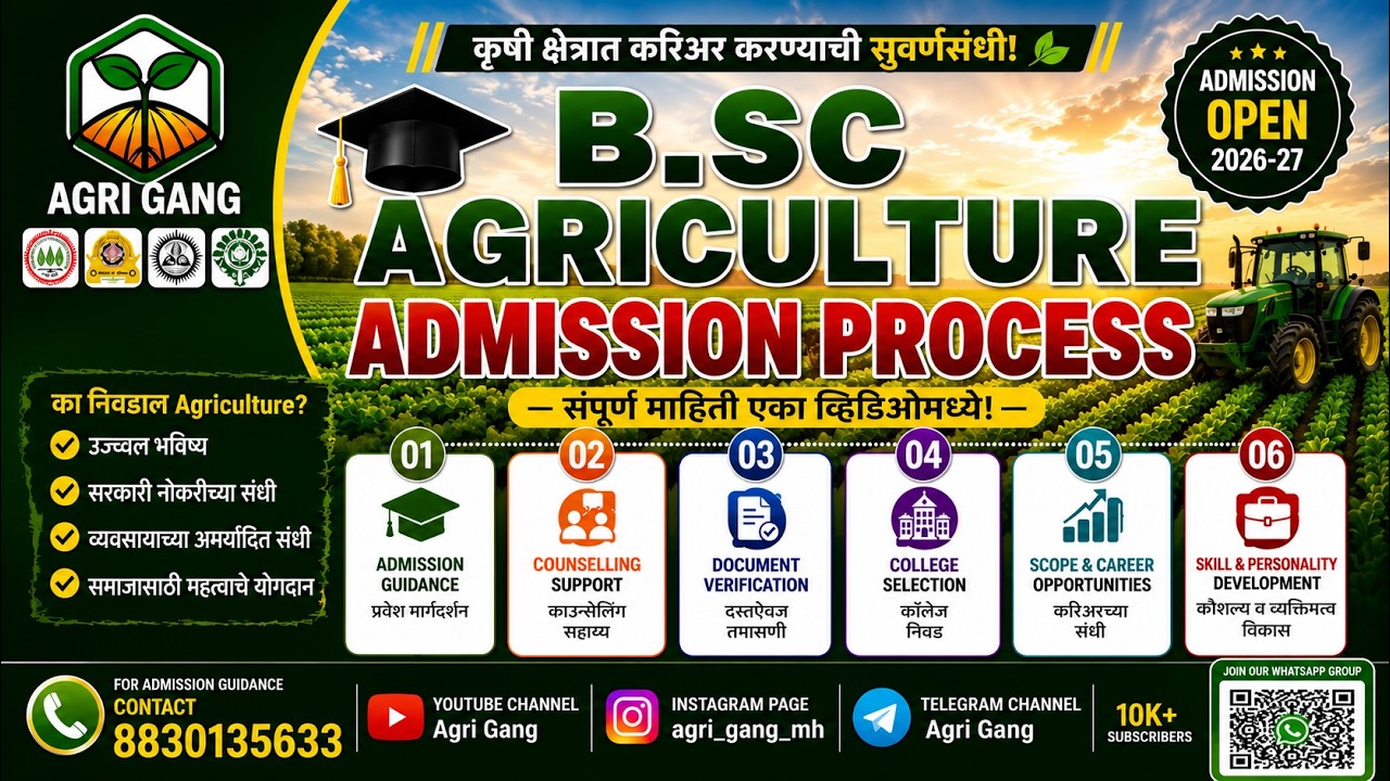 B.Sc Agriculture Admission 2026 Complete Process | Registration to College Admission