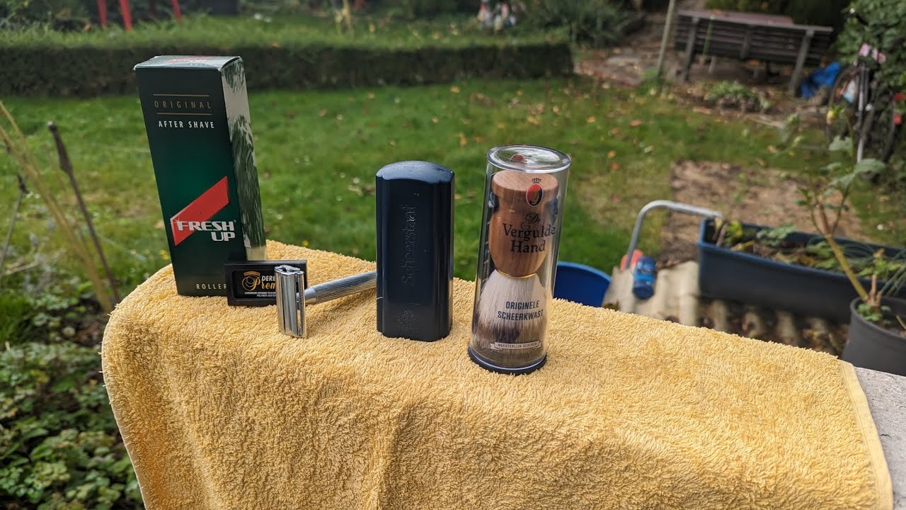 Klassische Nassrasur mit Rasierpinsel und Rasierseife von De Vergulde Hand und FreshUp Aftershave