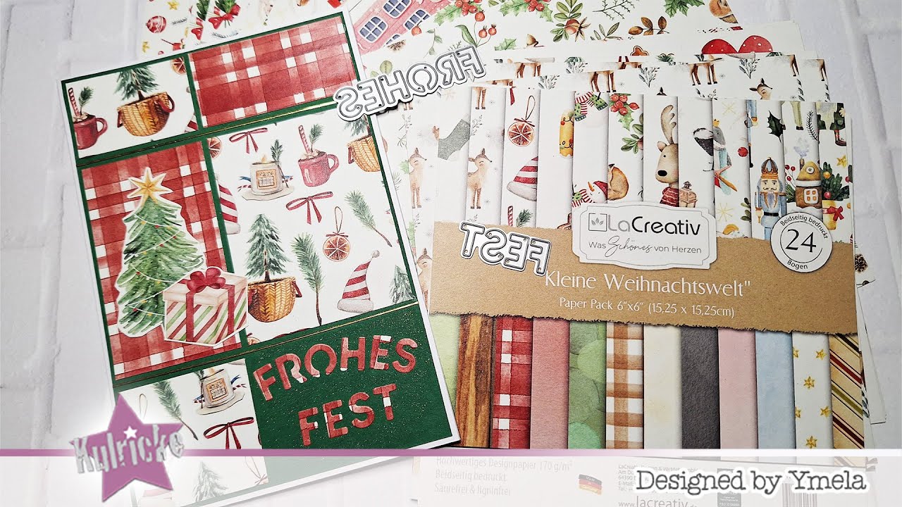 Süße Weihnachtskarte aus Resten? Mit Kulricke und Faltkarten | Ymela #werbung