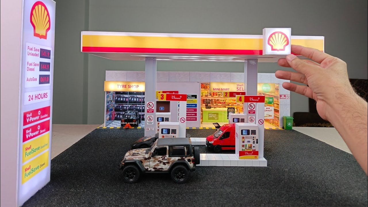 Shell Gas Station Miniature Diorama DIY