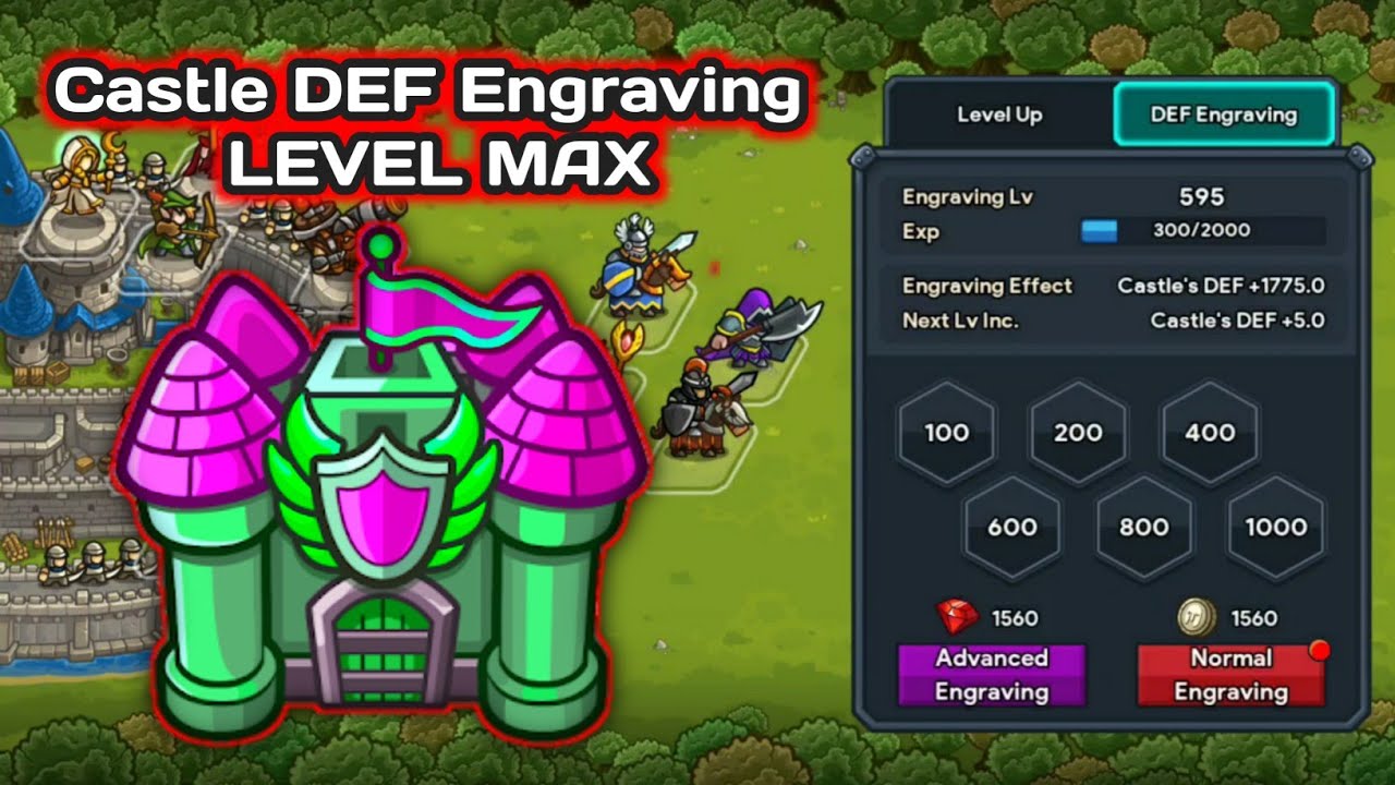 Idle Kingdom Defense - Castle DEF Engraving LEVEL MAX