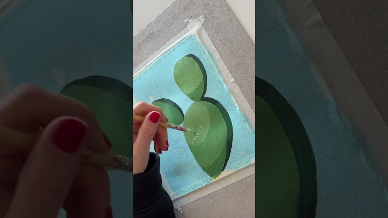 Ma&ntilde;ana 🌵nuevo v&iacute;deo🌵 c&oacute;mo pintar un cactus #videotutorial #tutorialpintura #cactuslover #cactus
