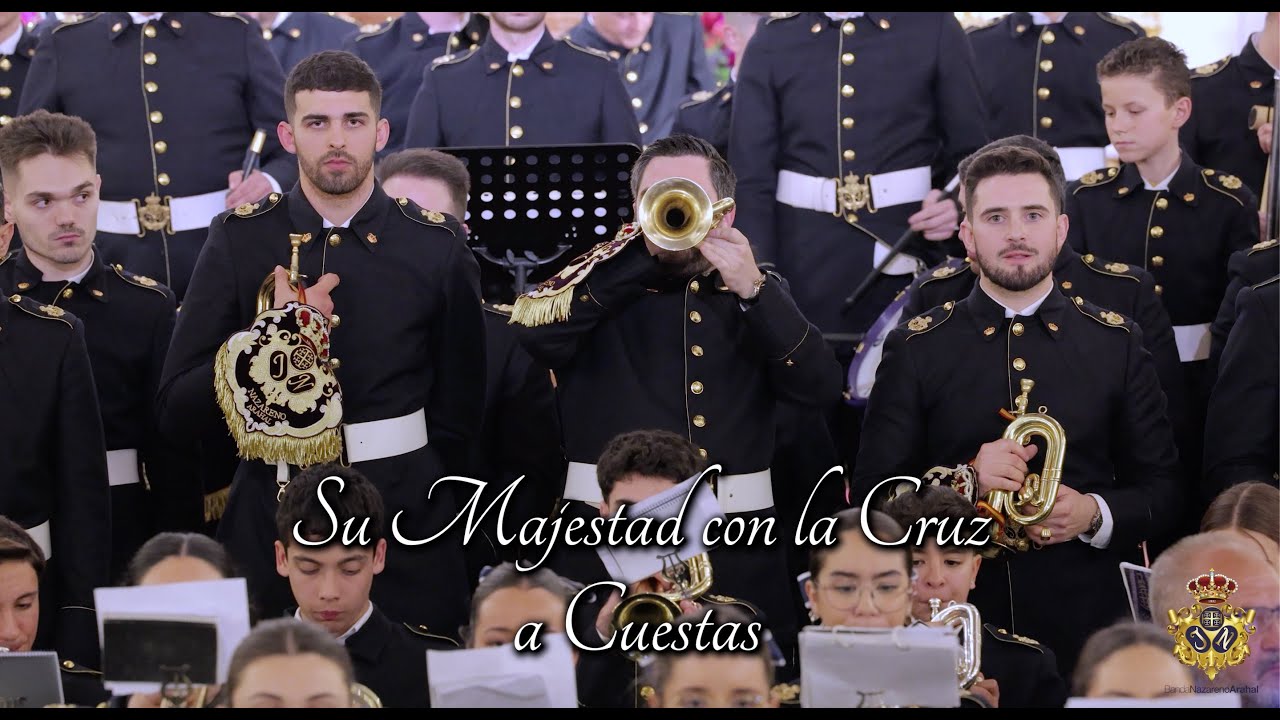 4K [SU MAJESTAD CON LA CRUZ A CUESTAS] - BANDA NAZARENO ARAHAL - Concierto Hdad. Los Gitanos 2024