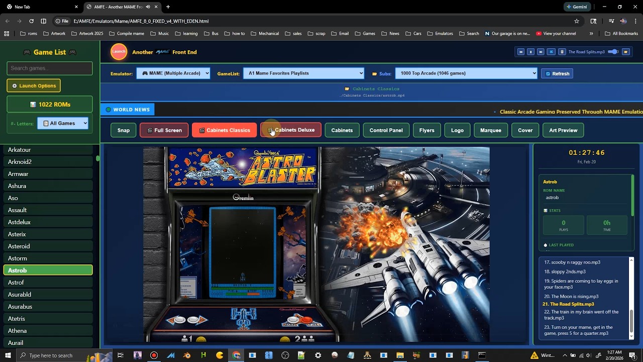 AMFE Another Mame Front End  🎮🕹  That Can use Video files