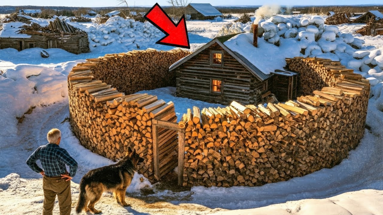 Neighbors Laughed When Veteran and Dog Built a Wall Around Cabin — Until Firewood Stayed Dry