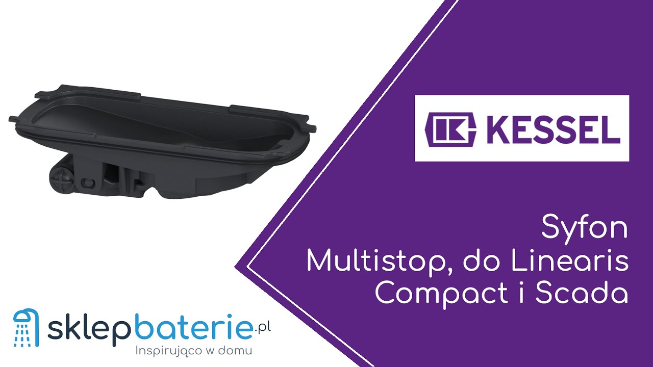 Kessel Multistop suchy syfon do odpływ&oacute;w prysznic. Linearis Compact i Scada 48400 - SklepBaterie.pl
