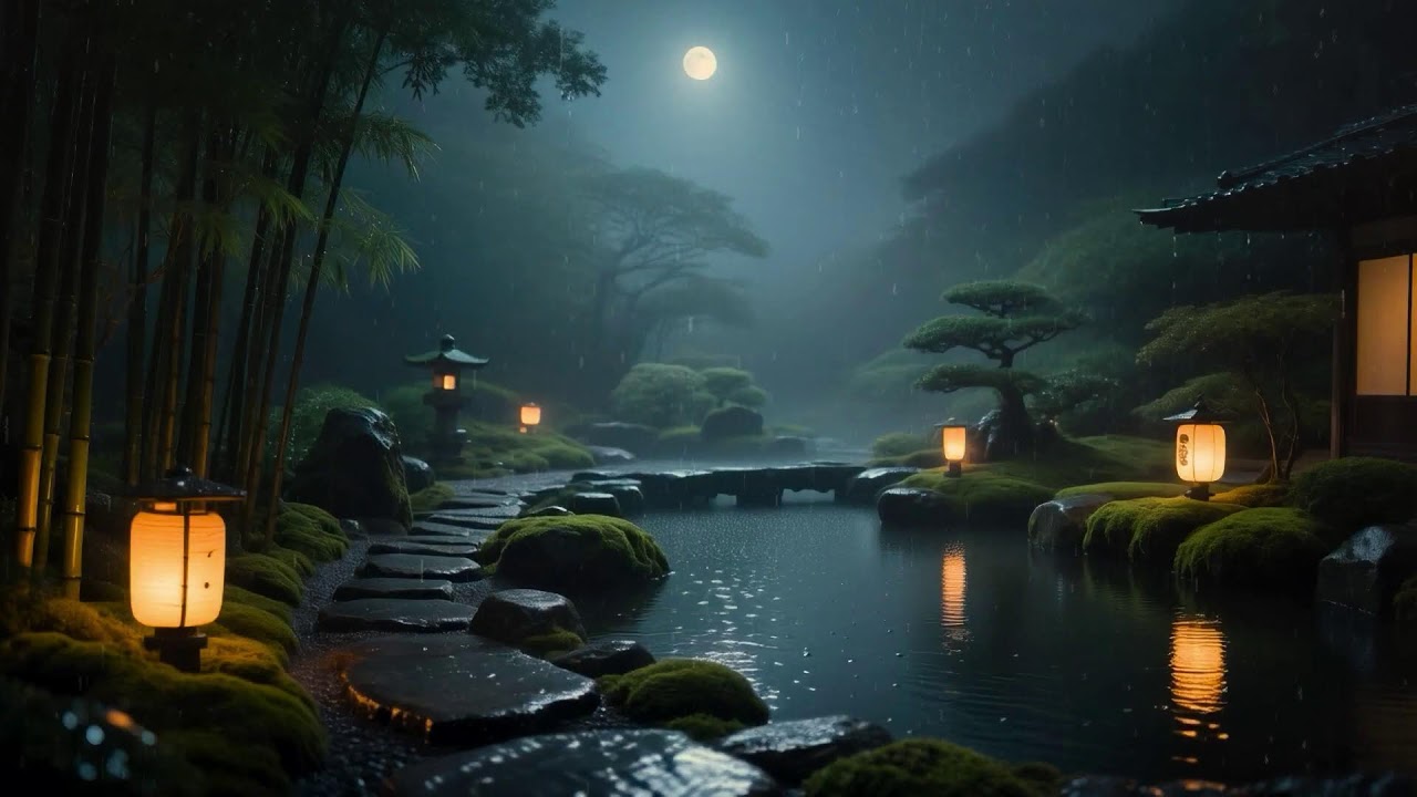 Calm and Relaxing Music for Sleep with Cicada and Soft Rain Sounds | Shakuhachi | Koto Vol. 77