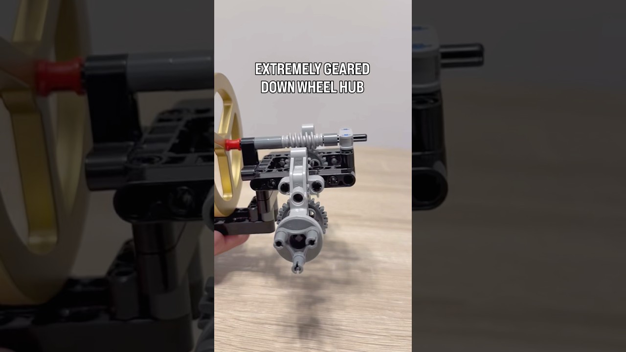 Extremely Geared Down Wheel Hub #lego #legotechnic #mechanical #creative #technology #toys #gears
