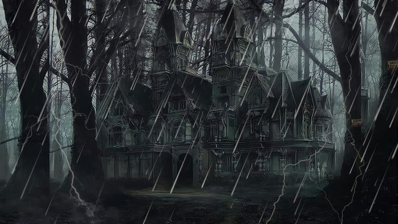#Halloween Ambience |#Rain Sounds Haunted House|#Haunted #Ambience|#Relaxing #thunderstorm Ambience