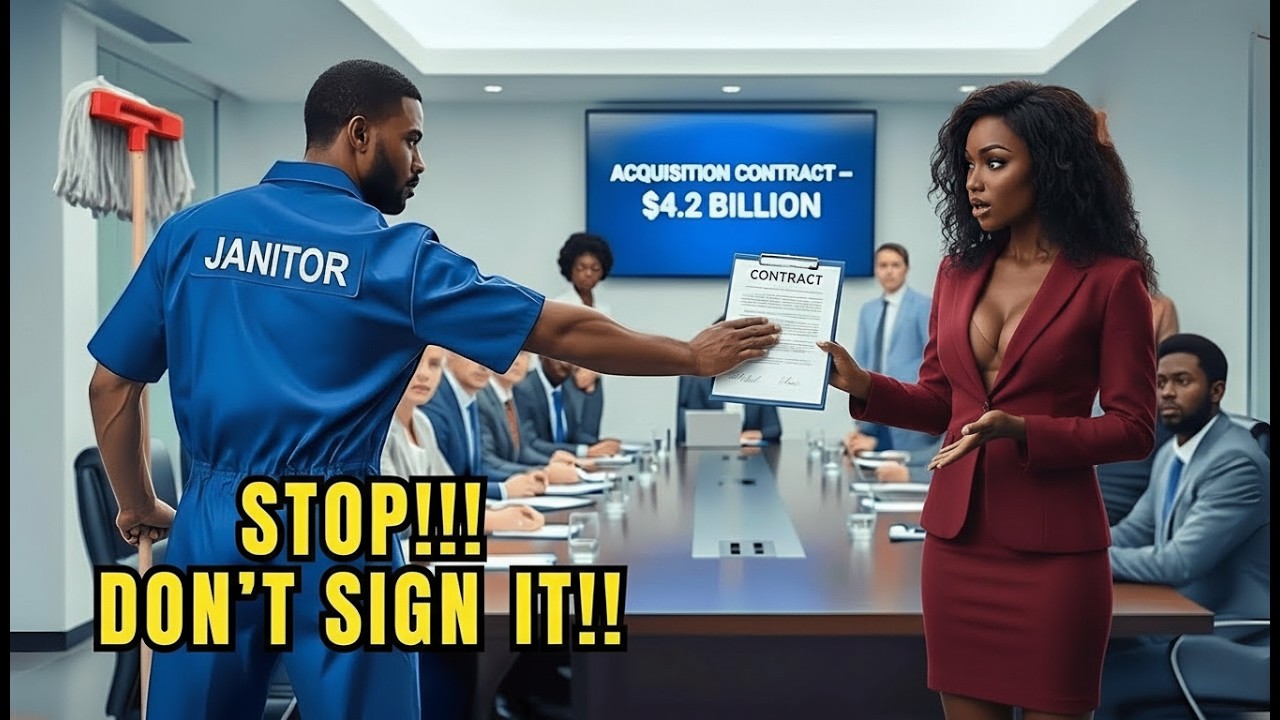 Black Single Dad Janitor Said, “Don’t Sign the $4.2B Deal”— What the CEO Did Next Shocked Everyone😱🔥