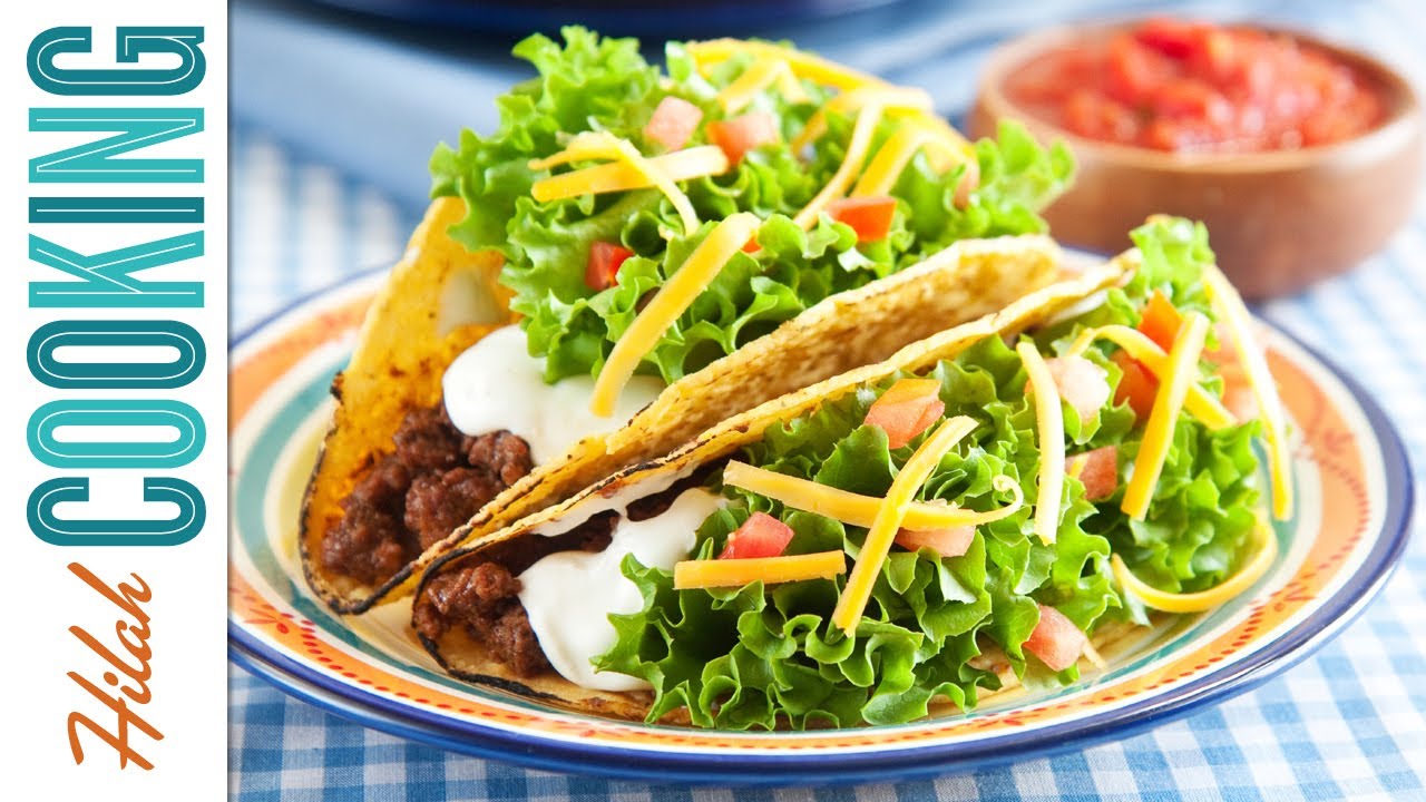 How To Make Tacos!!! Crispy Beef Taco Recipe | Hilah Cooking