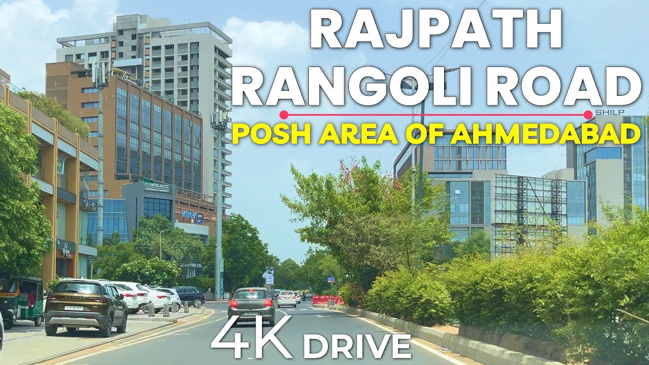 Rajpath Rangoli Road 4K Drive | Posh Area of Ahmedabad | Roving with Sagar 