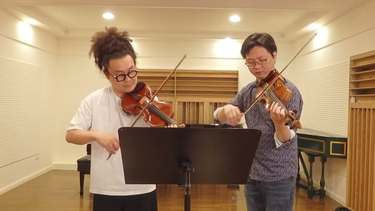 少年篠崎小提琴　第三冊嘉禾舞曲巴哈雙　Ｐ７４Ｐ７５　小提琴二重奏示範教學篠崎バイオリン教本３