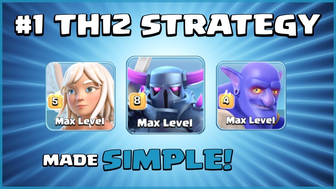 *STRONGEST* TH12 Attack Strategy - PEKKA SMASHBAT = WIN - Clash of Clans