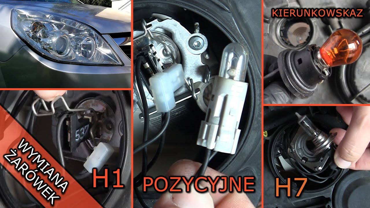 Wymiana żarówek reflektor przedni OPEL Vectra C.