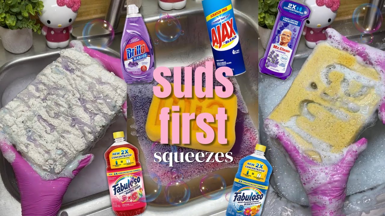 Suds First Combo Sponge ASMR 🩷🌼🫧✨