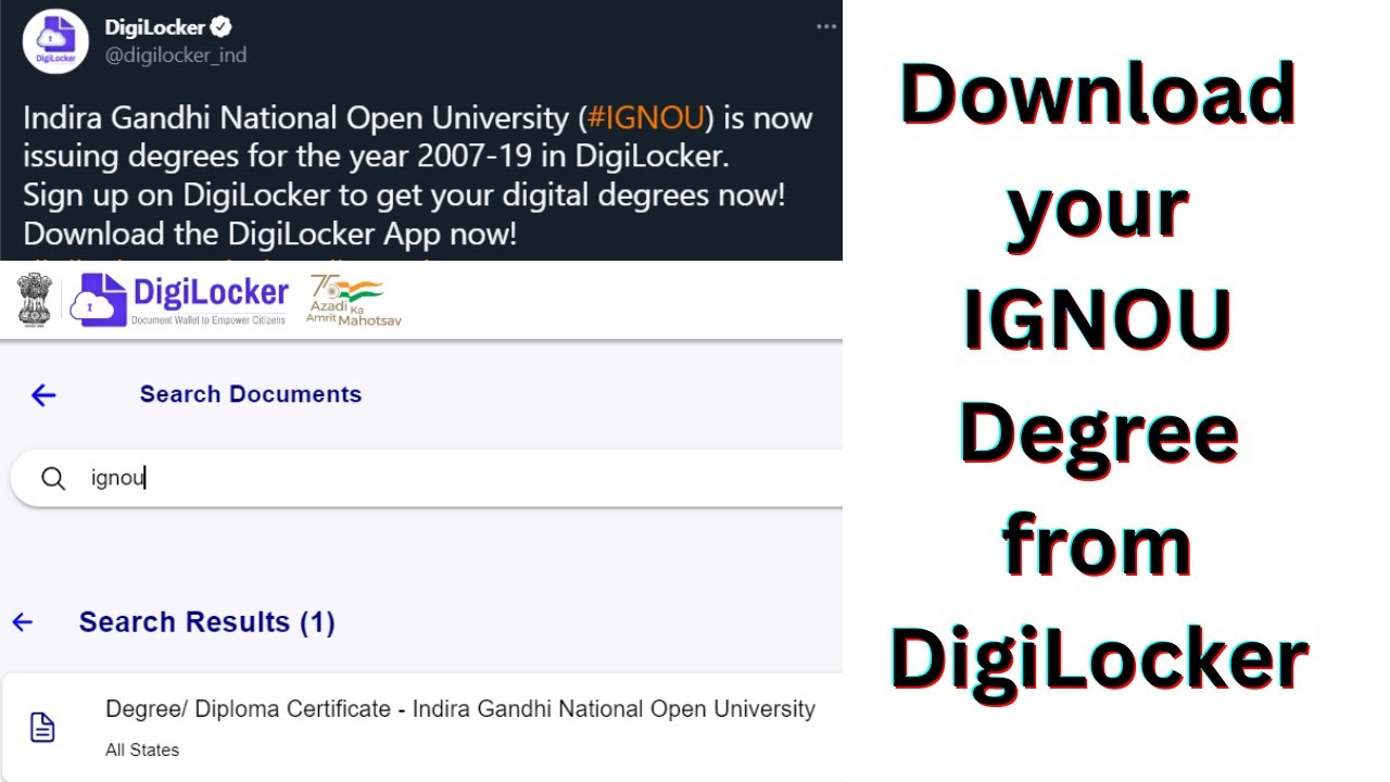 Download your IGNOU Degree from DigiLocker | How to Download IGNOU Degree From DigiLocker