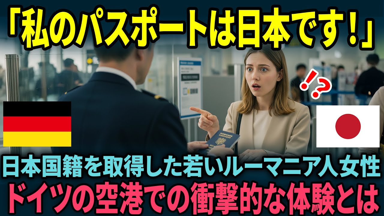 【海外の反応】「私は日本人なんだから通してよ！」日本に帰化し、日本国籍を取得したルーマニア人女性がドイツの空港で体験した奇跡的な経験とは？パスポート一つで世界が変わる衝撃！【JAPANの光】