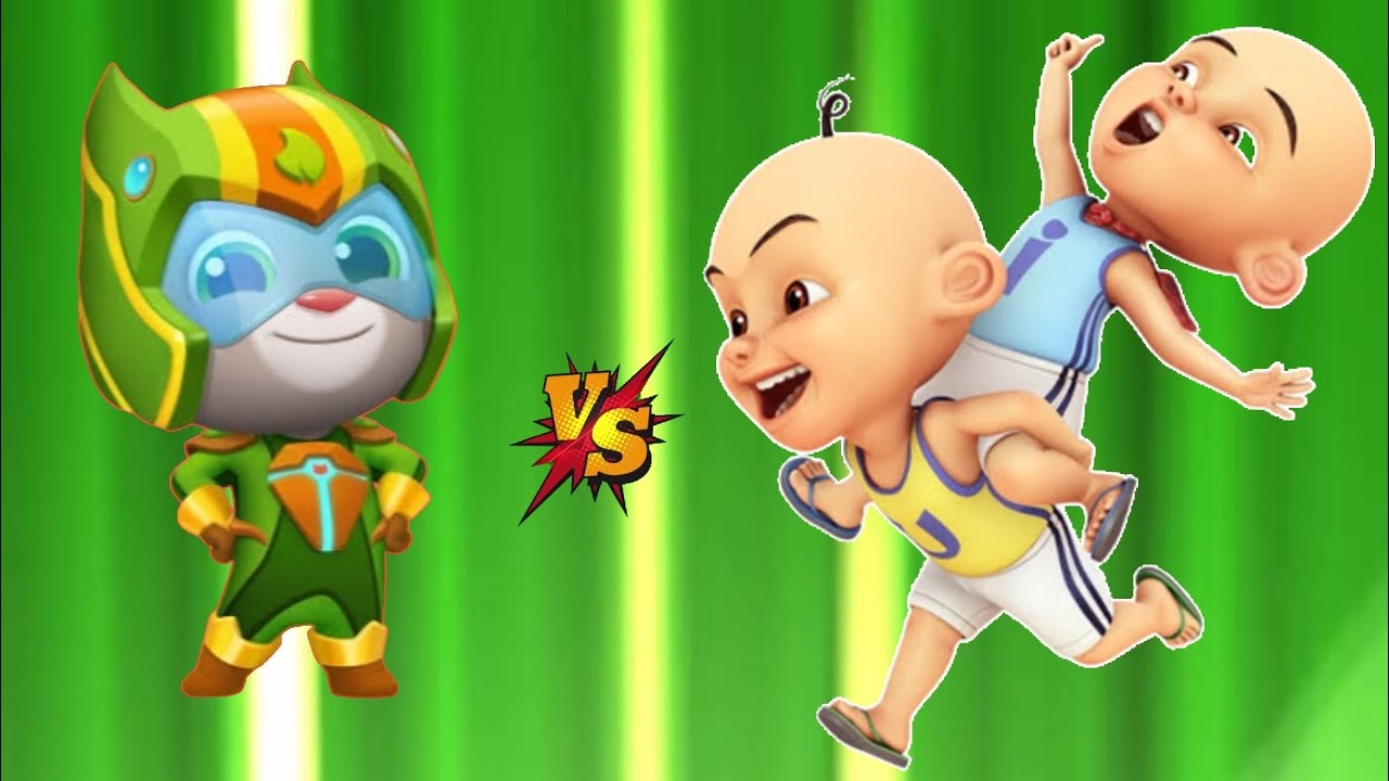 Talking Tom Hero Dash VS upin & ipin Demi metromillenium  Gameplay HD #tomherodash #upinipingame