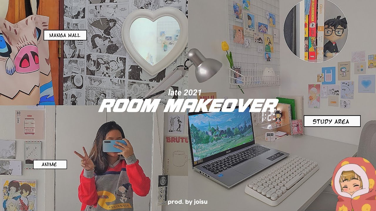 🚀Room Makeover 2021!! anime, manga wall, small, pastel, aesthetic, minimalist, cozy, etc.