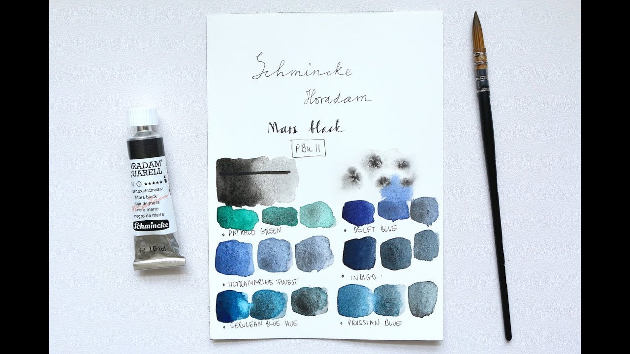 Демонстрация акварельных пигментов - Эпизод 10 | Schmincke Horadam Mars Black