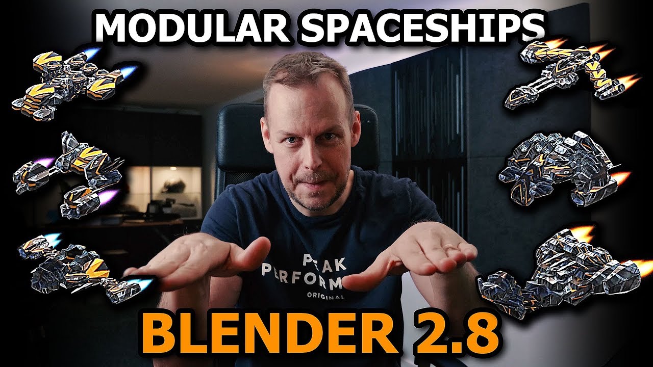 Low Poly Modular Spaceships in Blender 2.8