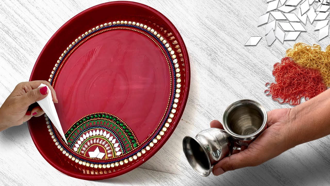 Aasani Se Create Special Lippan Art Pooja Thaali for Karwa Chauth!