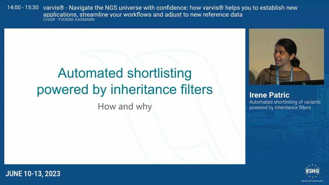 Automated variant shortlisting powered by inheritance filters - Irene Patric | Corp. Sat. @ESHG2023