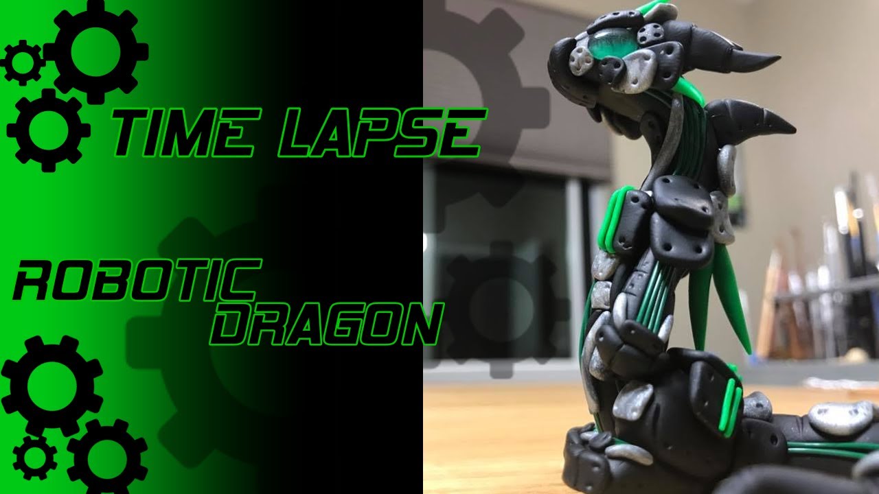 Time Lapse Robotic Dragon || Polymer Clay