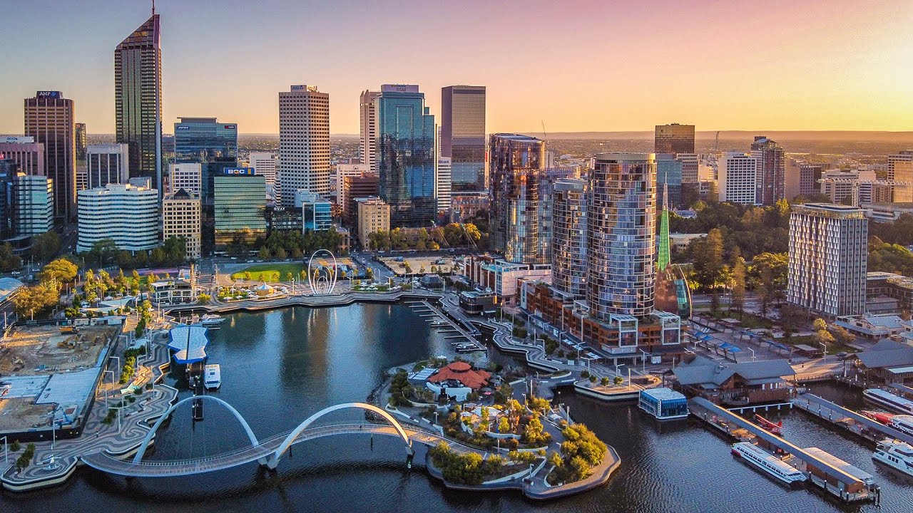 Good morning, Perth! ~ Aerial shot of Perth skyline with DJI Mavic Mini