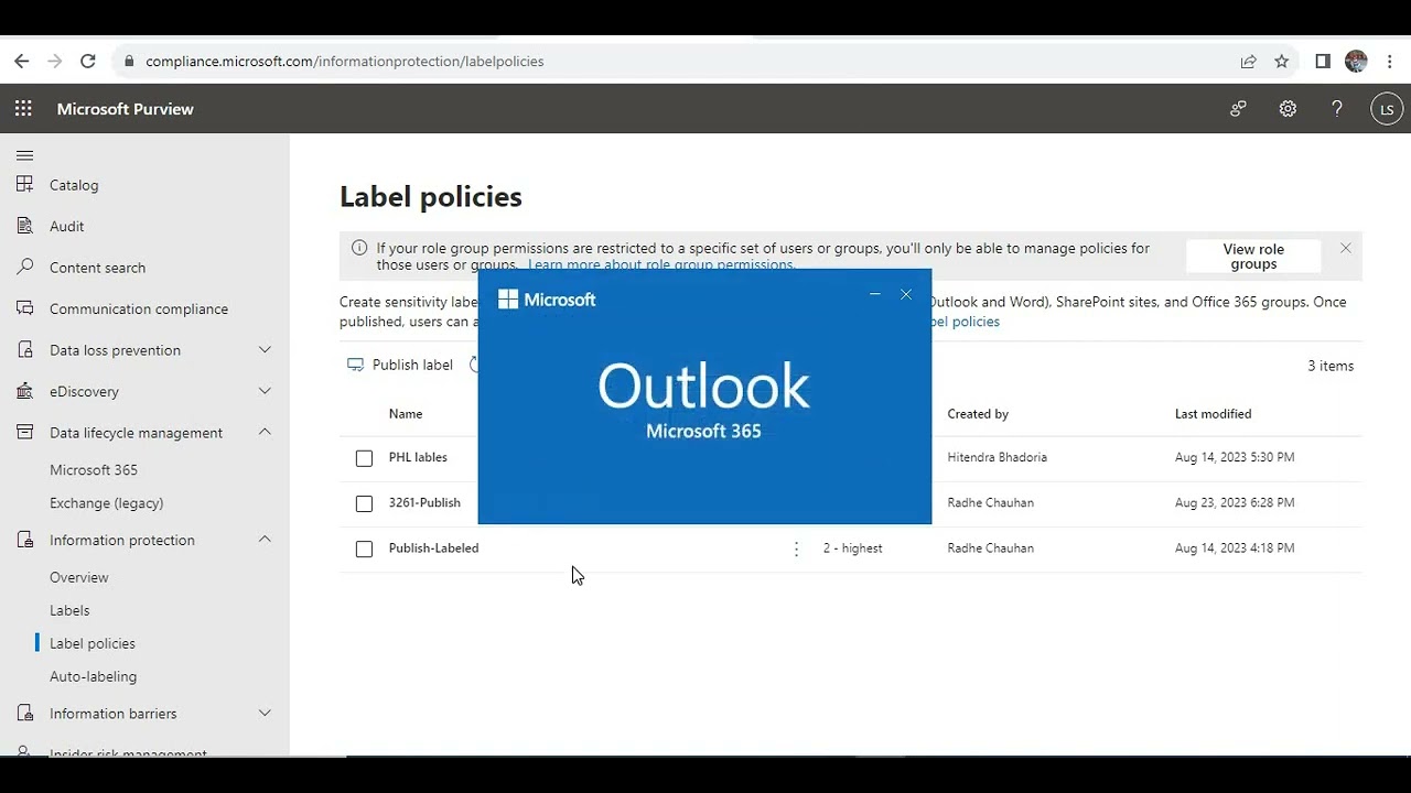 Sensitivity Labels for email encrypted