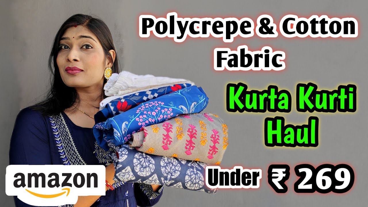 AMAZON KURTI/KURTA SET HAUL UNDER ₹269💙 Polycrepe, rayon & cotton fabric💙 Affordable Amazon haul