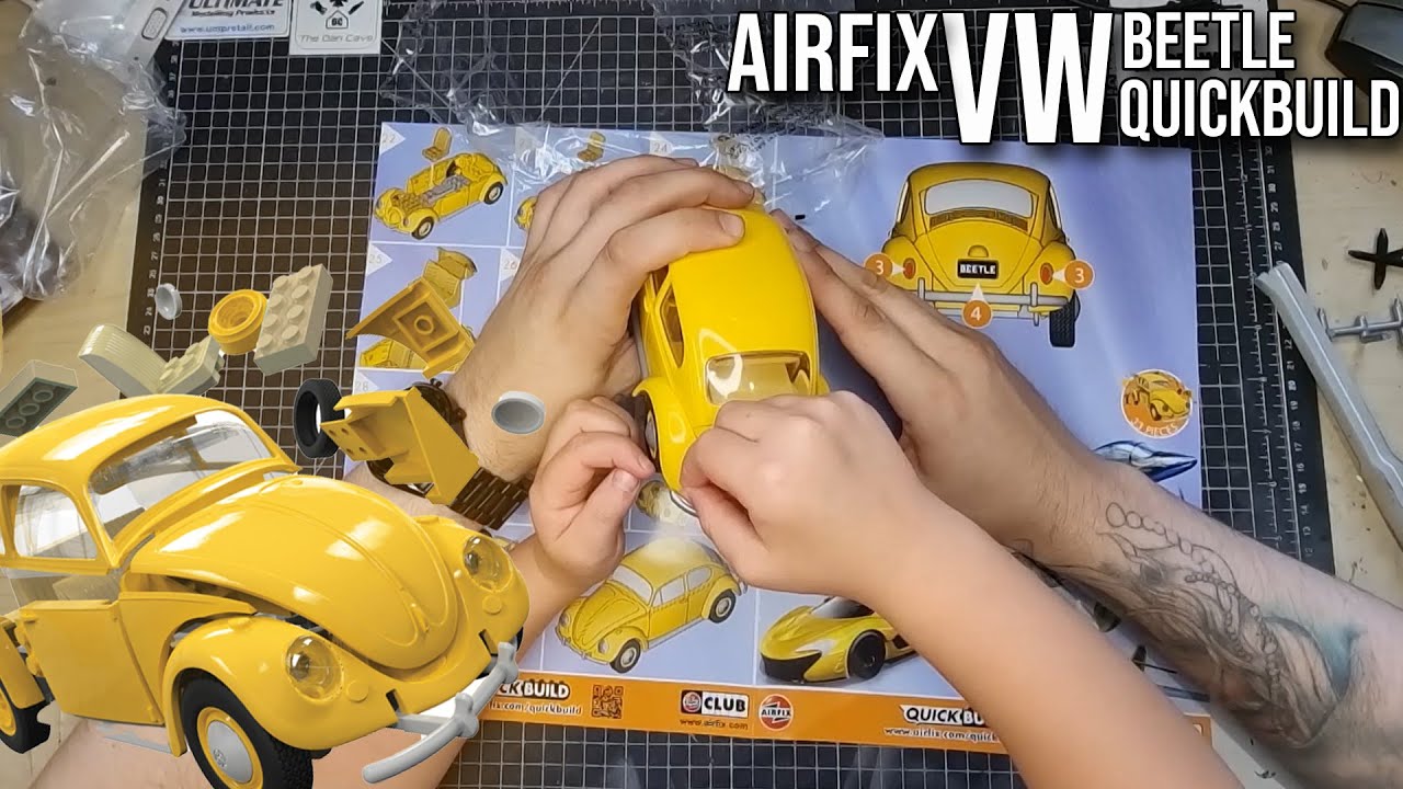 3 year old shows me how to build Airfix QuickBuild VW Beetle!
