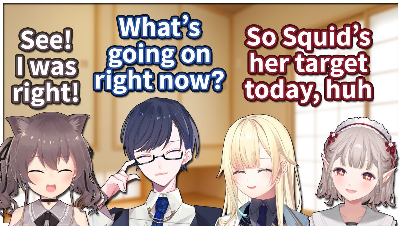 【ENG】Ema and Elu Laugh While Squid Gets the Matsuri Treatment【Ema / Matsuri / Elu / TrulySquid】