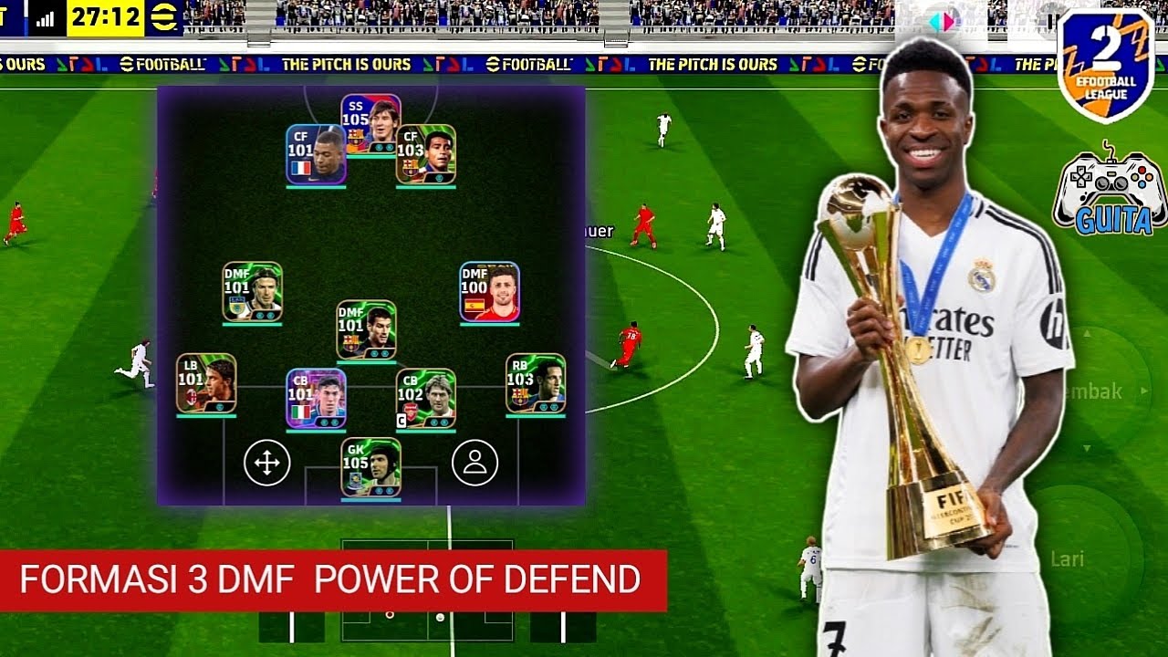 FORMASI 3 DMF TAHAN TERUS LAWANNYA GK MAU NYERAH efootball 2025 mobile