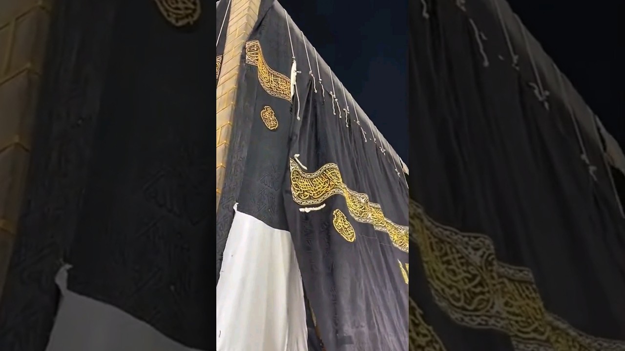 Now: Raising up the new Kiswah!  #kiswahchangingceremony1445  #kiswahchangingceremony2023