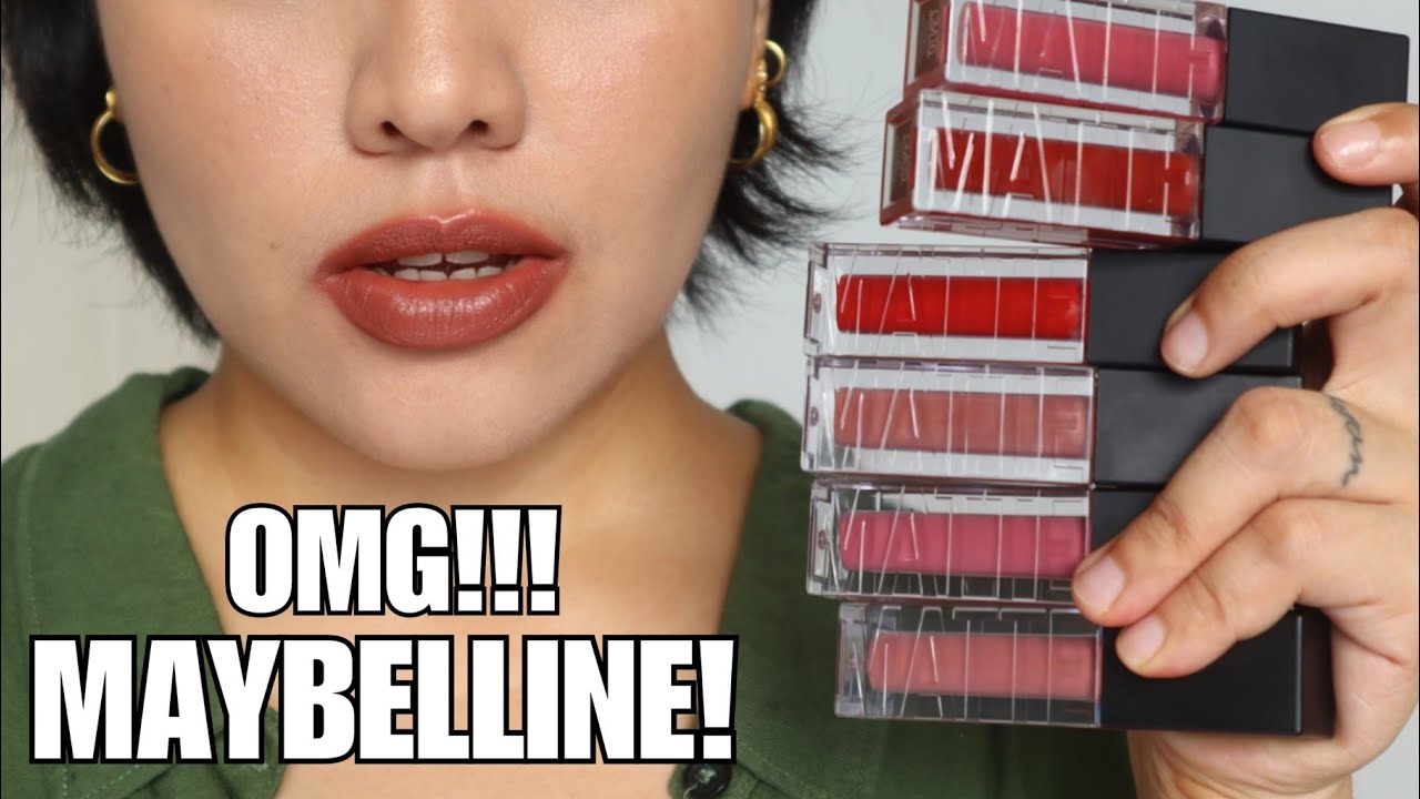 NEW! MAYBELLINE SENSATIONAL CUSHION MATTES | LIPSWATCH + WEAR TEST | Miss Bea