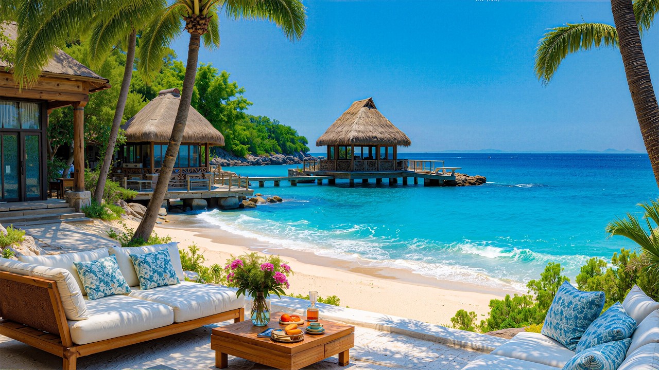 Smooth Jazz & The Morning Sea Breeze Create A Relaxing Vibes - Soft Jazz In A Luxury Seaside Lounge
