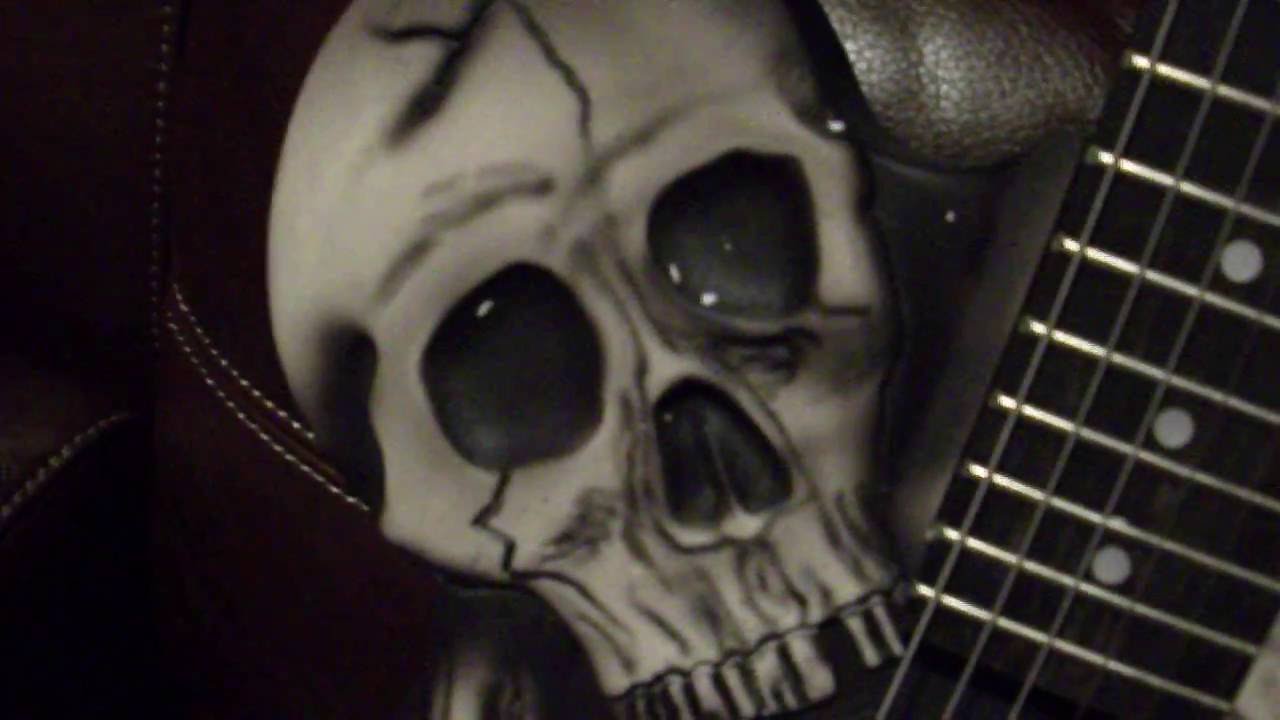 George Lynch skull and bones guitar replica