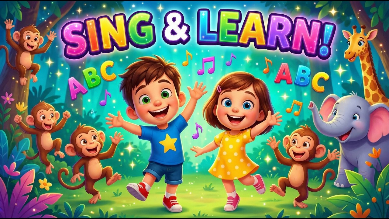 5 Little Monkeys & More! | ABC Song, Wheels on the Bus & Farm Animals