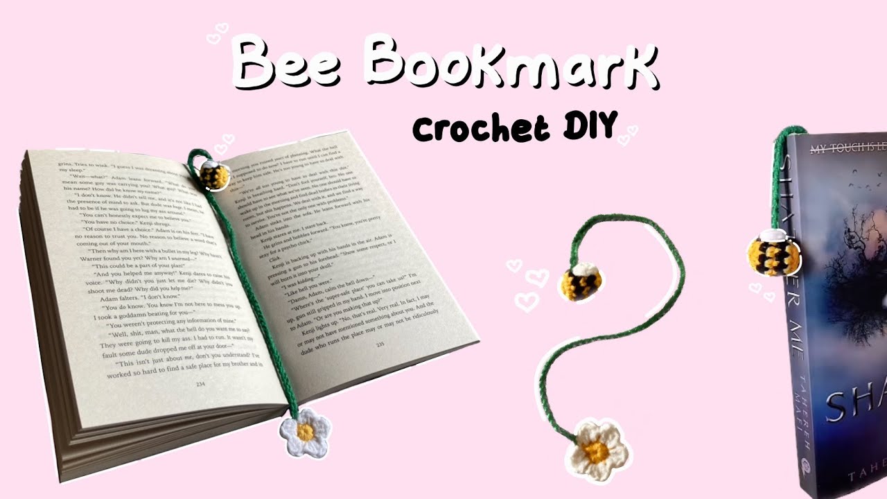 Как связать крючком закладку для книг в виде пчелы с маленьким цветком — пошаговое руководство