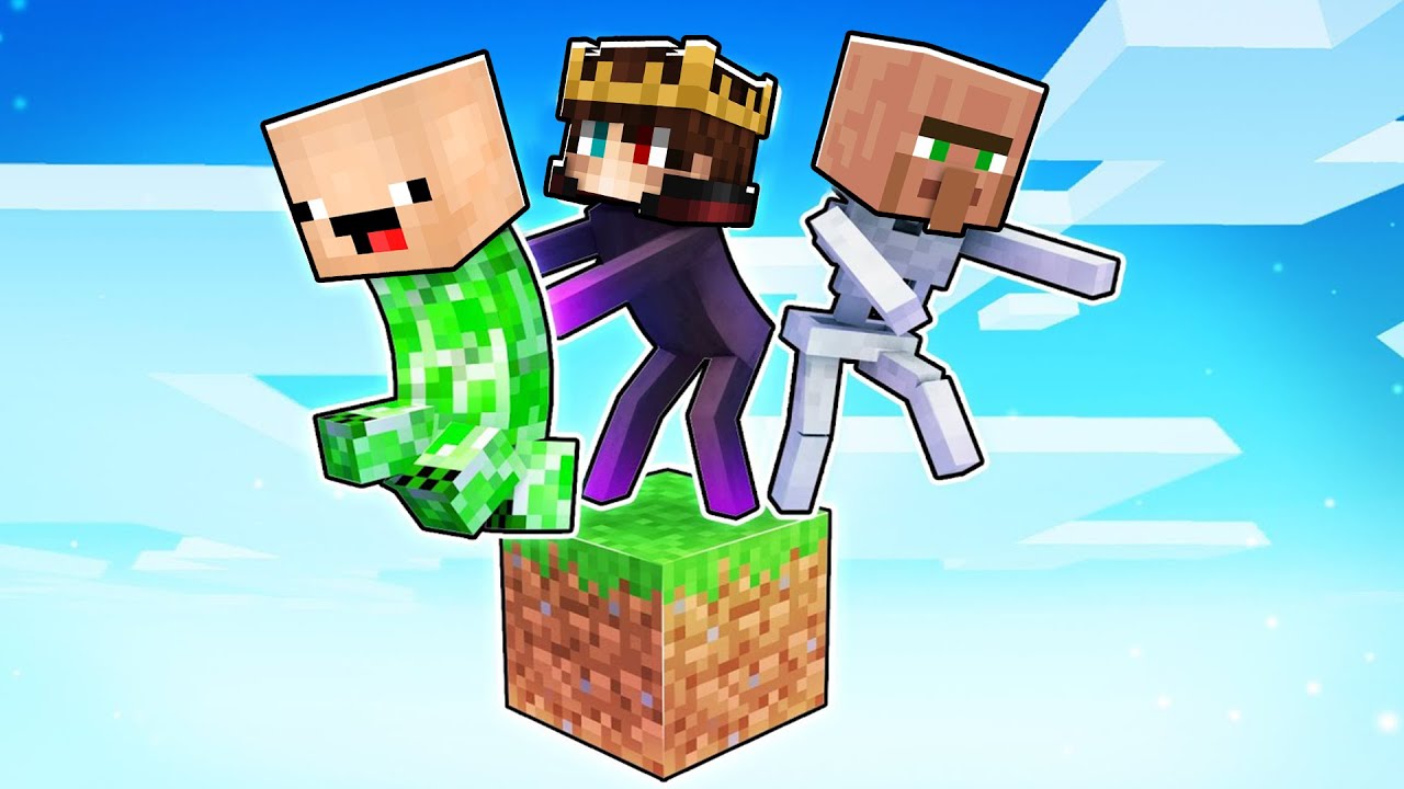 Minecraft'ta Tek Blok Üzerinde Canavarlar Olarak Oynamak!
