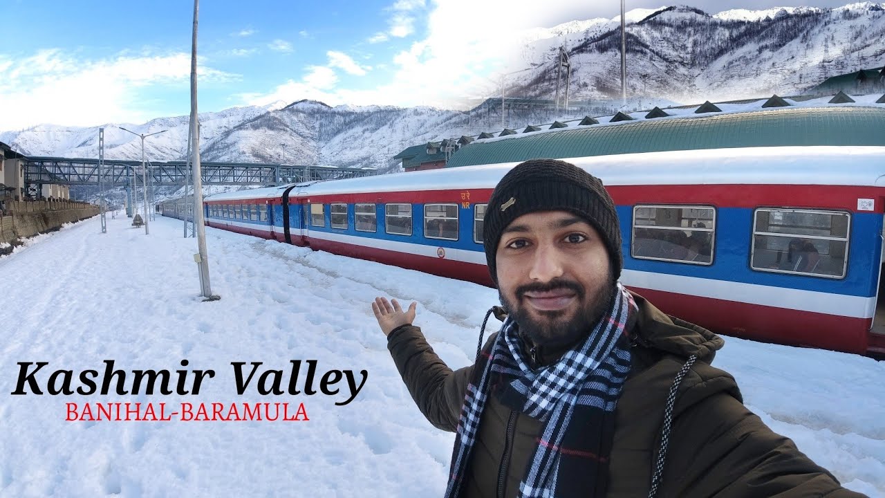 Kashmir Valley Train Journey Switzerland of India | Train Journey in Snowfall -5°C