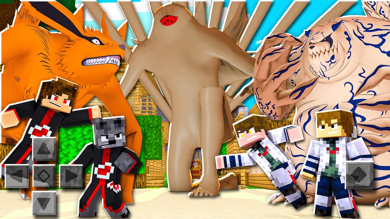 Minecraft PE : Naruto Akatsuki vs Kages #5 - LUTA PELA JUUBI!! A BESTA DE 10 CAUDAS!!