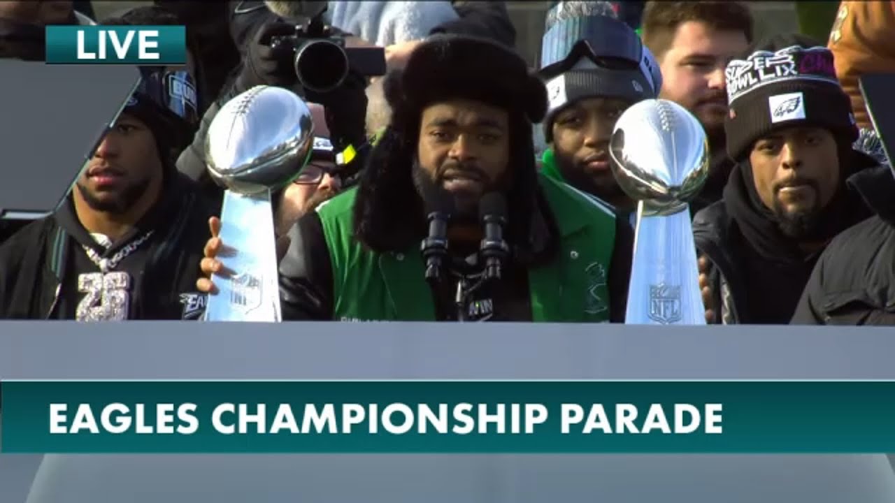 FULL SPEECH: Brandon Graham delivers remarks during Eagles Super Bowl victory parade