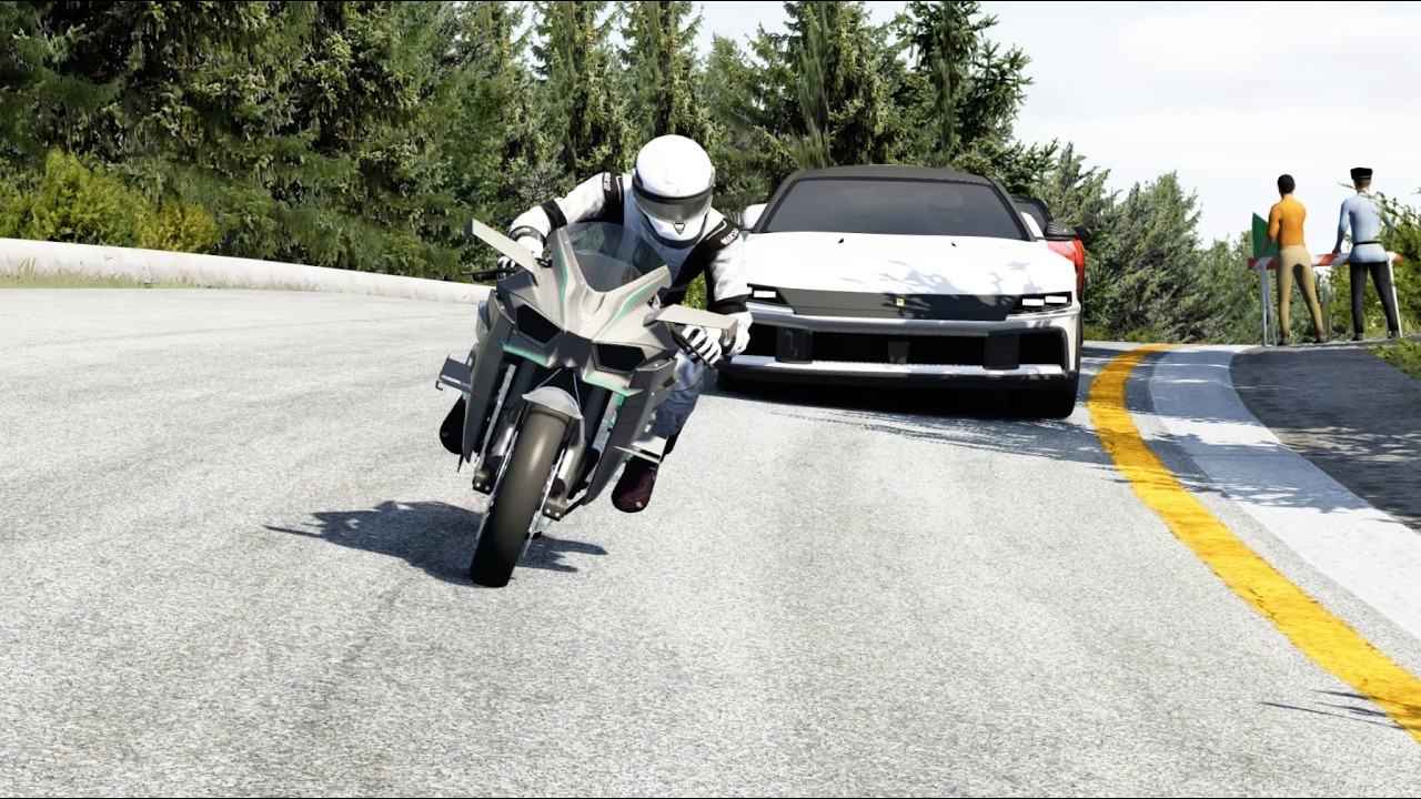 Kawasaki Ninja H2R Supercharged vs Ferrari 12 Cilindri vs Lamborghini Temerário at Old SPA