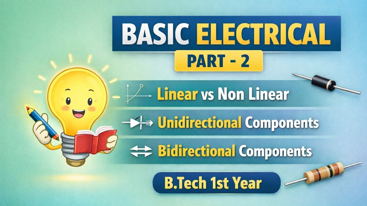 BEE Part 2 ⚡ l B.tech 1st year।Linear, Non Linear, Unilateral & Bilateral Elements| Easy Explanation