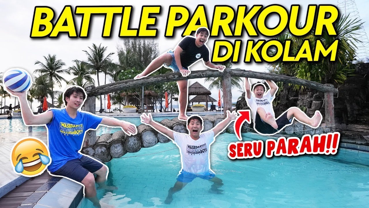 WASEDABOYS BATTLE PARKOUR DI KOLAM RENANG!! SERU JIWA 😂