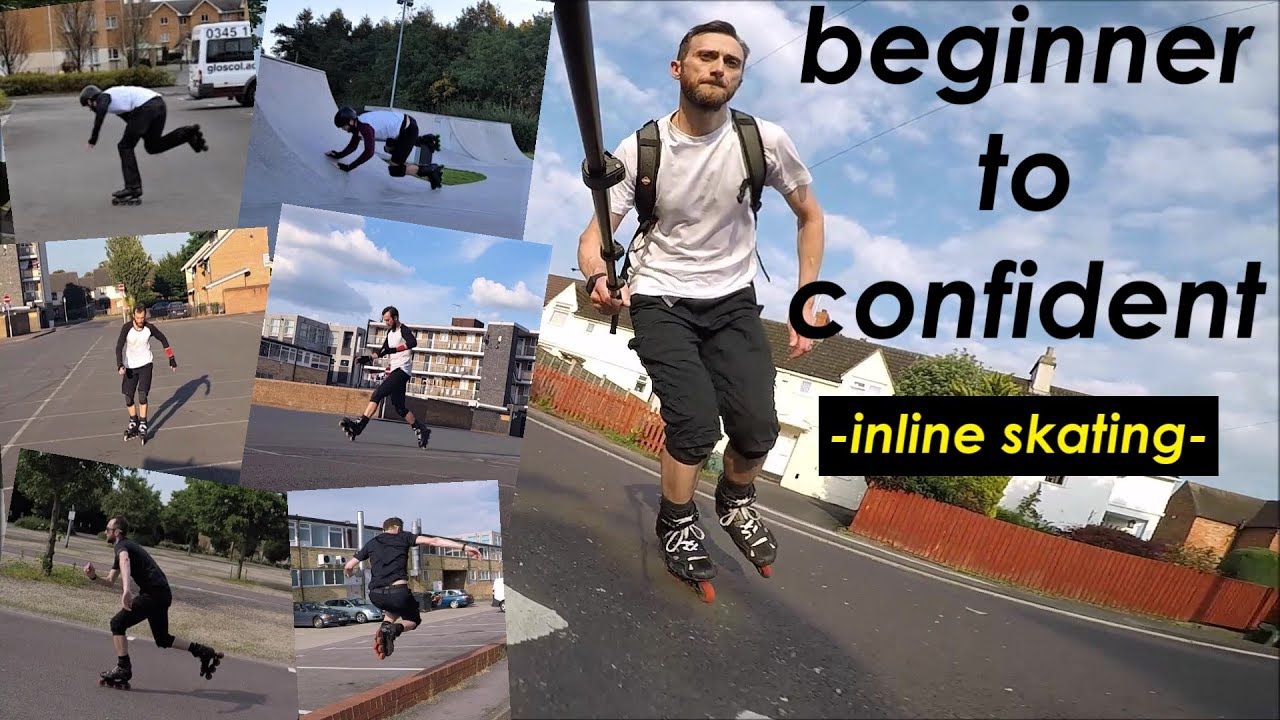 Inline skating - beginner to confident (rollerblading) - 2 year progression - anybody can improve!